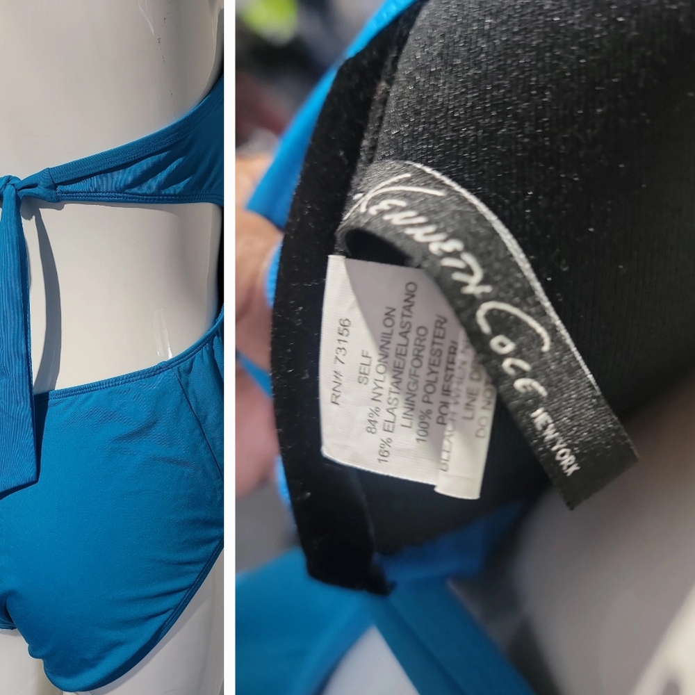 Kenneth Cole Blue Crisscross One Piece Swimsuit - Picture 10 of 10